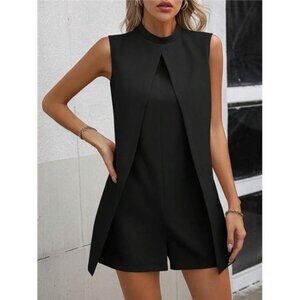 Solid Mock Neck Romper